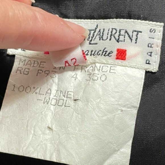 Yves St. Laurent Rive Gauche Vintage 100% Wool Pencil Skirt FR 42/US 8 - Picture 7 of 7